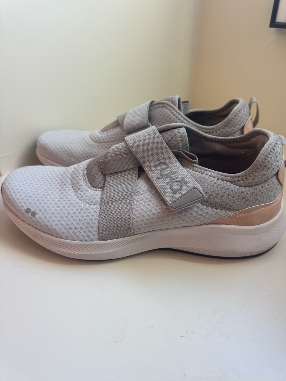 Ryka Light Gray Knit Slip-On Athletic Sneakers - Picture 2 of 5
